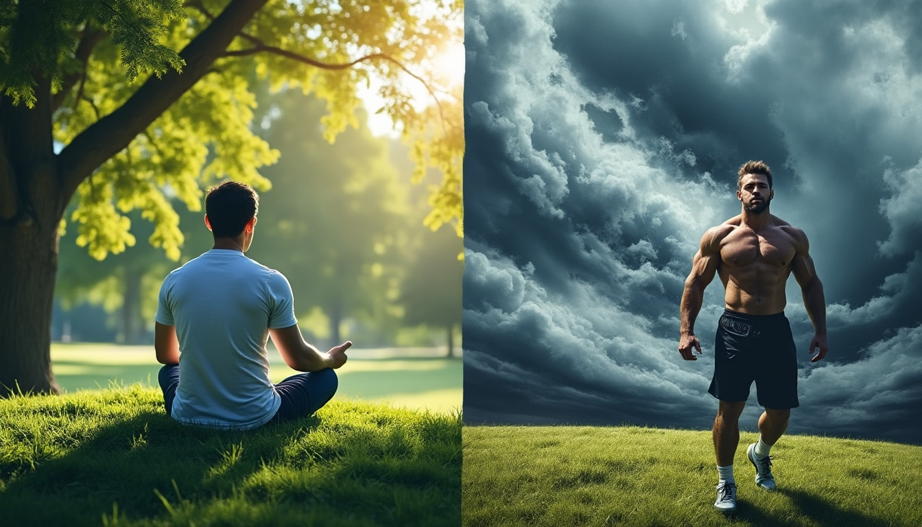 photo of man climbing mountain